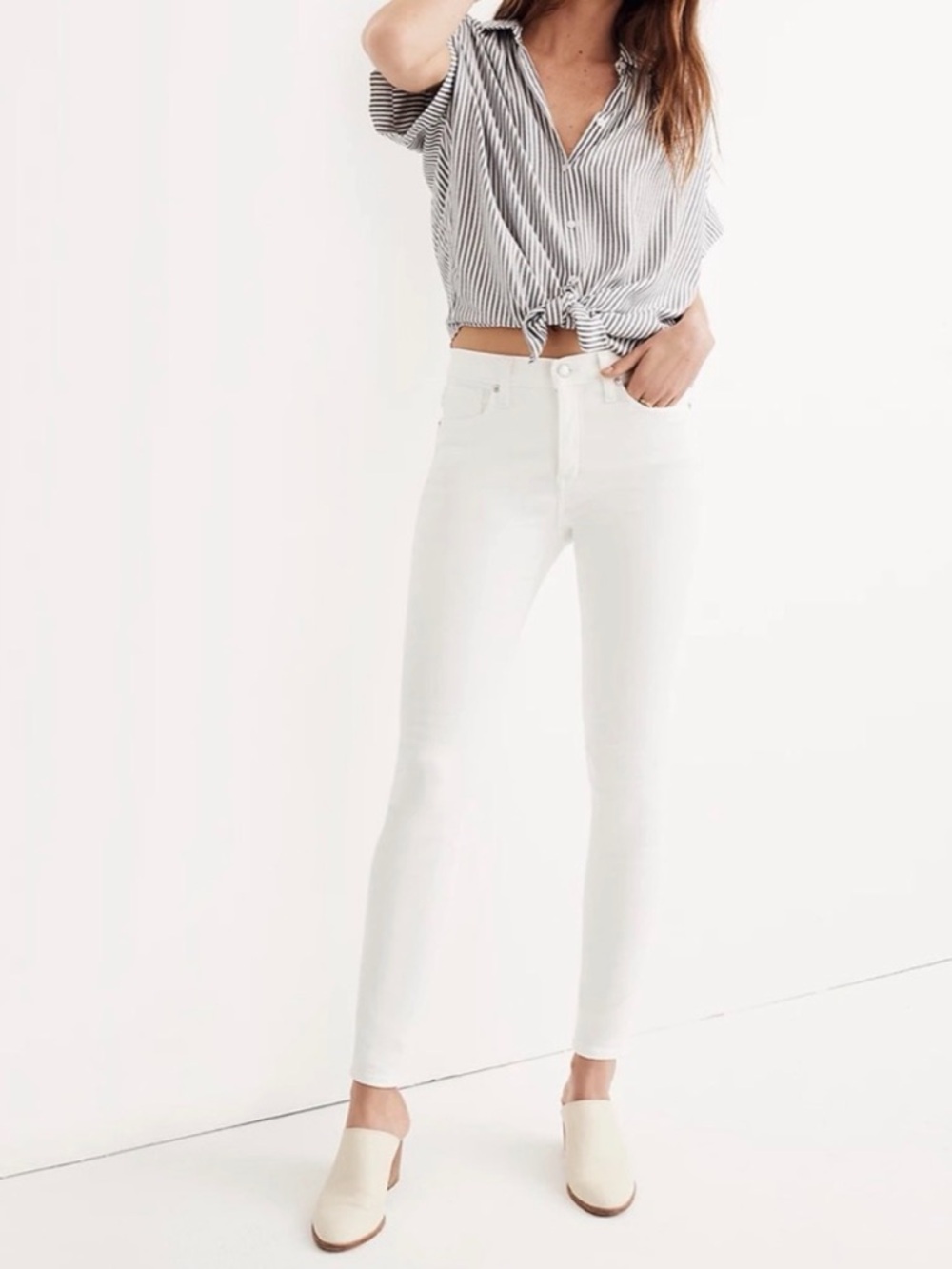 Madewell 9" High-Rise Skinny Jeans White Size 27